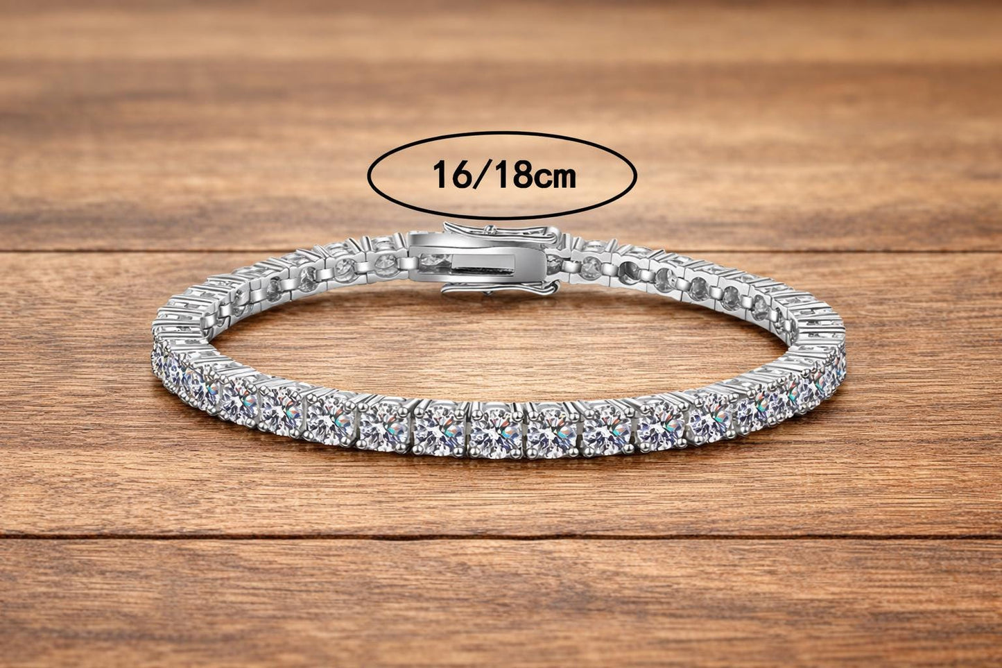3mm Moissanite Tennis Bracelet, S925 Sterling Silver, Dainty Minimalist Jewelry, Wedding Gift