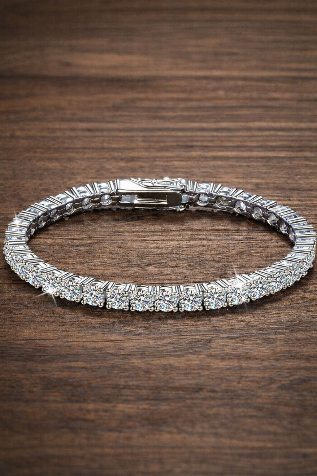3mm Moissanite Tennis Bracelet, S925 Sterling Silver, Dainty Minimalist Jewelry, Wedding Gift