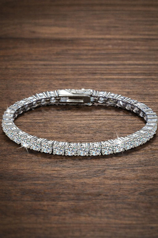 3mm Moissanite Tennis Bracelet, S925 Sterling Silver, Dainty Minimalist Jewelry, Wedding Gift