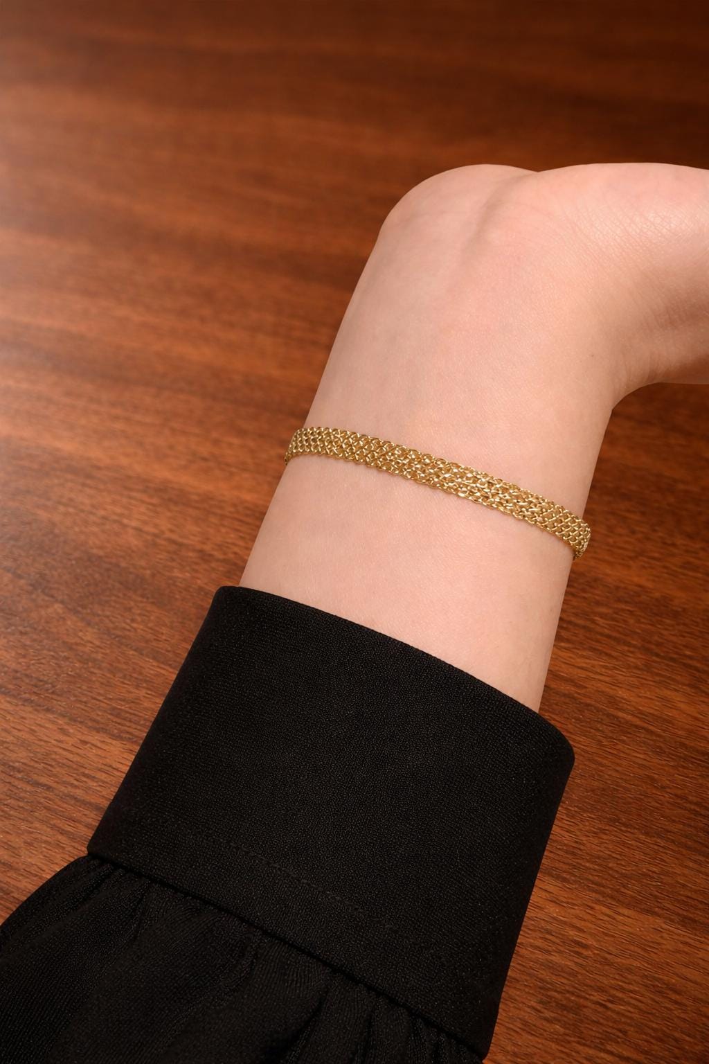 925 Sterling Silver Lace Satin Bracelet, Minimalist Chain Jewelry for Women