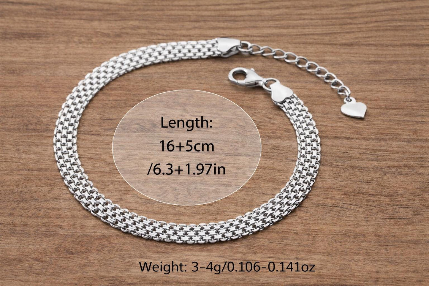 925 Sterling Silver Wide Chain Bracelet, Minimalist Elegant Jewelry, Unisex Everyday Wear