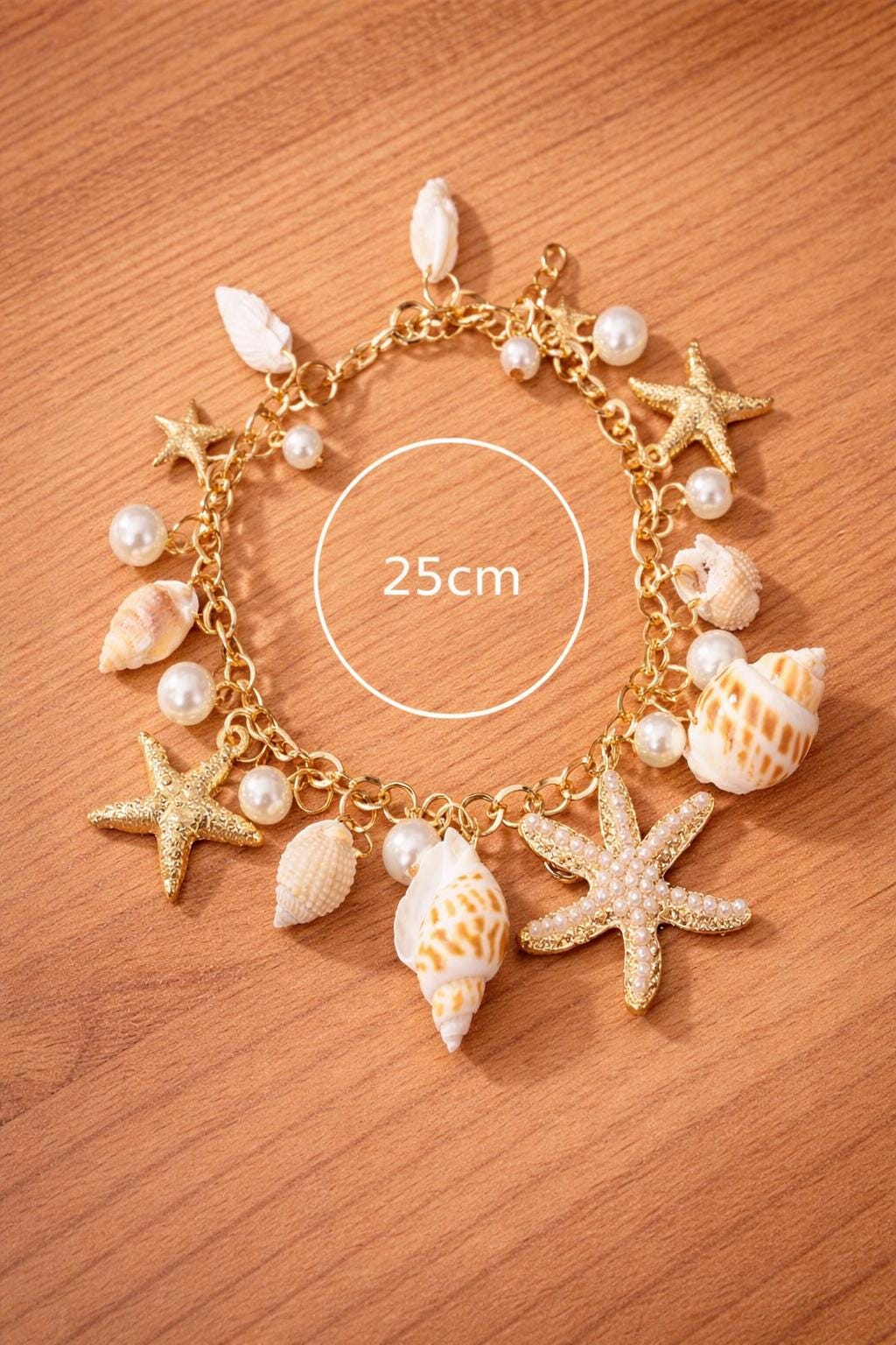 Bohemian Starfish Shell Pearl Bracelet, Coastal Beach Summer Ocean Jewelry